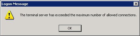 Terminal Server Error Message