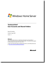 Windows Home Server Technical Brief - User Accounts and Shared Folders