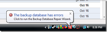 Backup Database Error Message