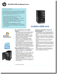HP MediaSmartServer EX47x Datasheet Front
