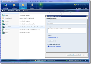 Recorded TV Shared Folder