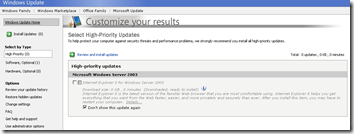 Windows Update ie8