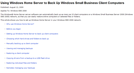 Technet WHS in the Small Business
