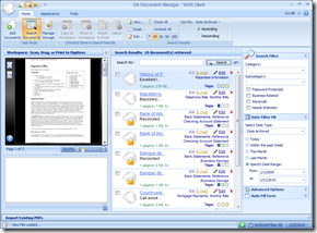 DA Document Manager 2010 Search