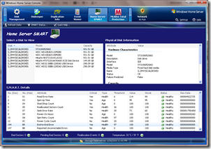Home Server SMART Main Windows