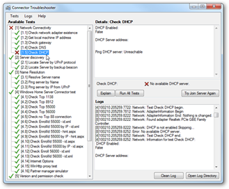 WHS Tookit Connector Troubleshooter