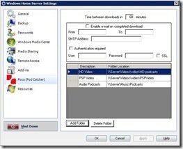 POCA-WHS Settings