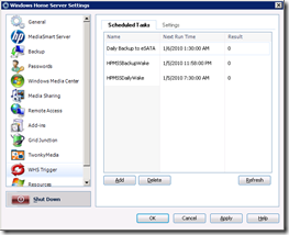 WHS Trigger Scheduled Tasks