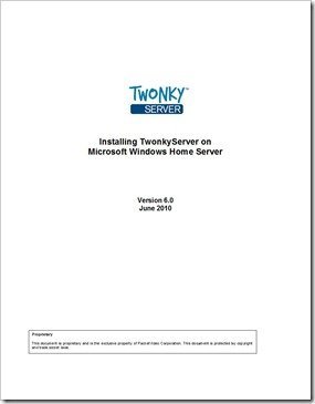 Install TwonkyServer on WHS
