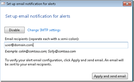 Email Notification for Alerts in Vail