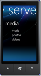 Windows Phone 7 for Vail Media Screen
