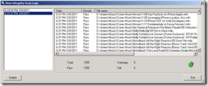 Integrity Scanner View Integrity Scan Results