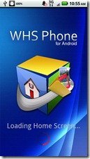 WHS Phone for Android 1.2.3 Trial Main Screen