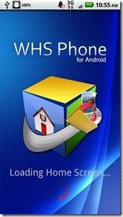 WHS Phone for Android 1.2.3 Trial Main Screen