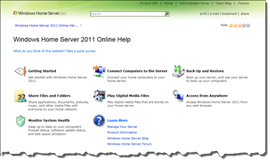 WHS2011 Online Help
