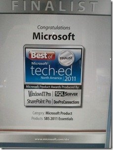 Tech-Ed 2011 Essentials Best of Show Finalist