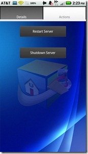 WHS for Android 1.3 Restart-Shutdown Server