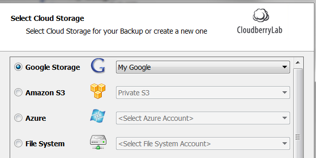 CloudBerry Backup for WHS screenshot