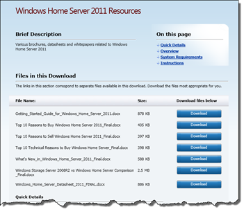 Windows Home Server 2011 Resources