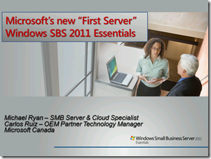 SBS 2011 Microsoft Canada Webinar