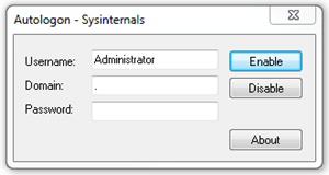 Autologin - Sysinternals