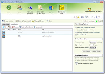 Serviio Media Server for WHS2011 - Online Library