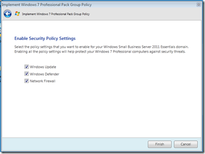 Windows 7 Professional Pack Security Policy