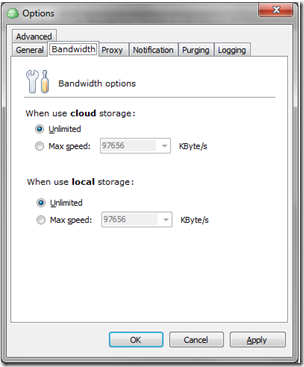 CloudBerry Backup for WHS Bandwidth Settings Improvements