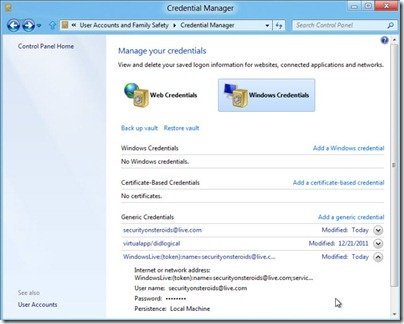 Windows 8 Credential Manager