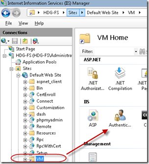 IIS Manager for VirtualBox Web Interface