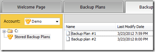 CloudBerry Backup for WHS Stored Backup Plans