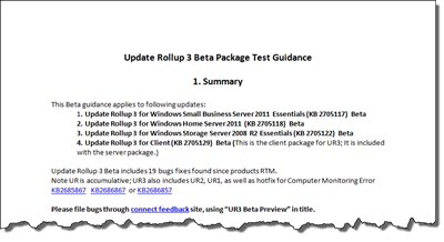 UR3 Beta Test Guidance Document