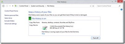 File History on Supersite for Windows