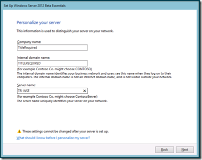 Set Up Windows Server 2012 Beta Essentials - Personalize Your Server