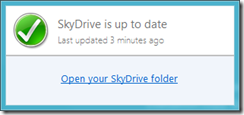 SkyDrive is up to Date Status Window
