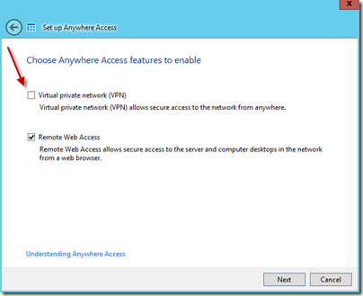 Set up Anywhere Access in WS2012e