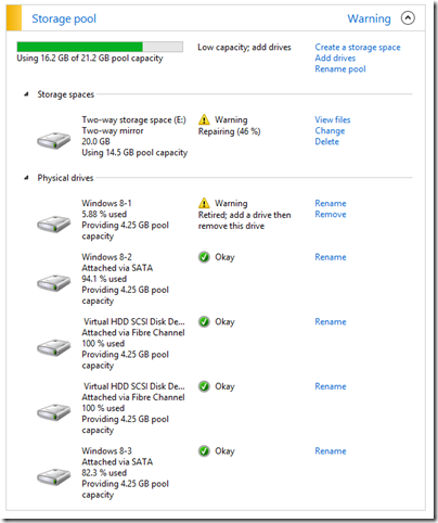 Storage Pool Warnings
