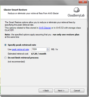 CloudBerry Backup Glacier Smart Restore