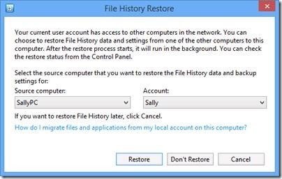 File History Restore in WS2012 R2 Essentials