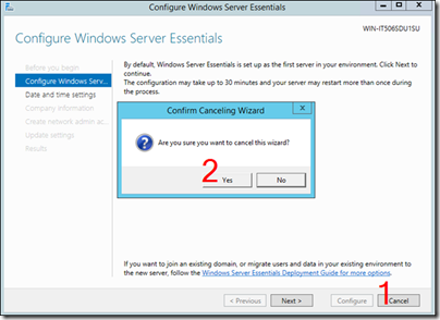 Deploy WS2012 R2 Essentials in an Existing Active Directory Environment