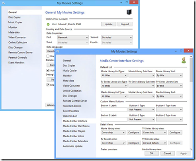 My Movies 5 Pre Release Settings