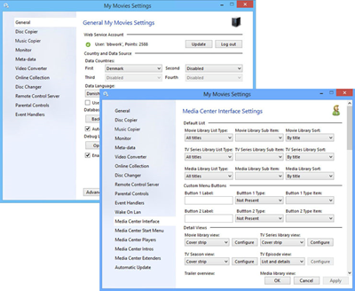 My Movies 5 Pre Release Settings