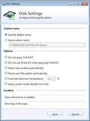 StableBit Scanner - Disk Settings