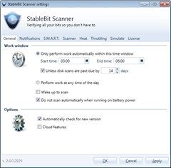 StableBit Scanner - General Settings