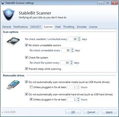StableBit Scanner - Scanner Settings