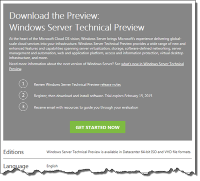 WS Technical Preview TechNet Evaluation