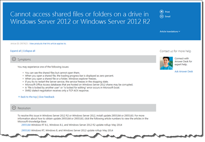 Cannot access shared files or folders on a drive in Windows Server 2012 or Windows Server 2012 R2