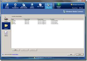 Media Connect Configuration Add-In Shares