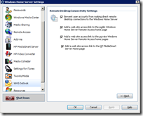 WHS Outlook 2.0 - Remote Desktop Settings 2