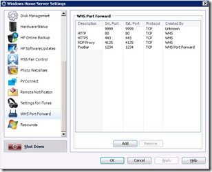 WHS Port Forward 1.0.0.8